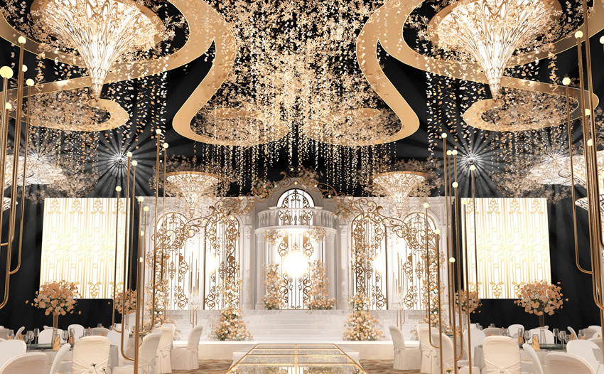 章丘花木兰喜事汇金色大厅效果展示